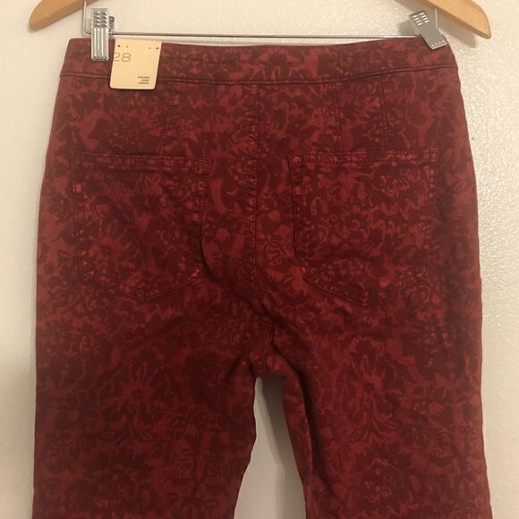 NWT ANTHROPOLOGIE Pilcro & The Letterpress High Rise Denim Flocked Leggings - Picture 9 of 16